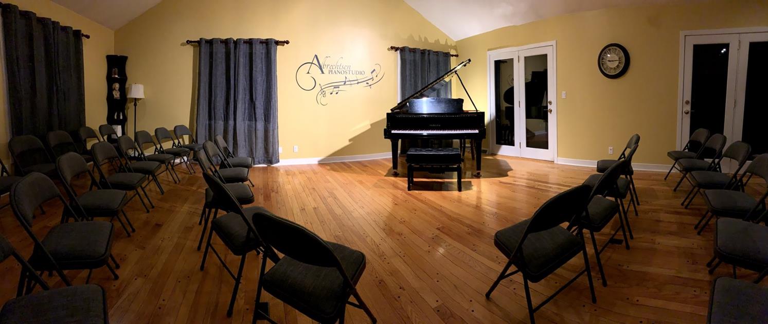 Recording studio interior for Albrechtsen Piano Studio